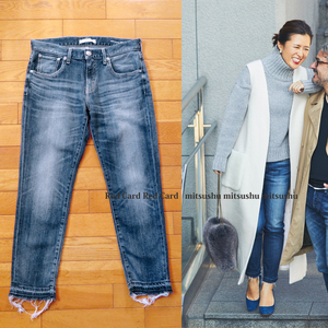 ★まぁまぁきれい★ レッドカード デニム 大草直子さん着用 テーパード カットオフ ヘム ★ W24(76cm) ジーンズ 25th ANNIVERSARY CROP