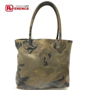 CHROME HEARTS Chrome Hearts camouflage camouflage -juFS Cross patch tote bag leather khaki series men's [ used ]