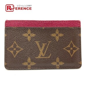 LOUIS VUITTON ルイヴィトン M60703 ポルトカルトサーンプル モノグラム カードケース フューシャ ブラウン【中古】