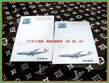 ◆　レア　廃盤　日本航空　宣伝付　ハガキ　２枚　未使用　飛行機　検索　JAL　エコー　葉書　官製　昭和　アンティーク　ボーイング_画像1