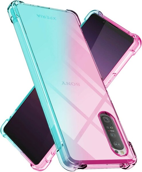 Xperia1Ⅳ SO-51C ケース グラデーション クリア TPU 耐衝撃