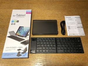 【即決】★送料無料★美品★エレコム★折りたたみワイヤレスキーボード★Bluetooth★マルチペアリング★ブラック★TK-FLP01BK★