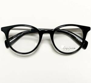 新品 Yohji Yamamoto ヨウジヤマモト メガネ 黒 Panto 純正ケース付き 日本ブランド フランス製 Frame France Y3