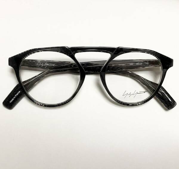 新品 Yohji Yamamoto ヨウジヤマモト メガネ 黒透明 純正ケース付 日本ブランド フランス製 Frame France フレームフランス Y3