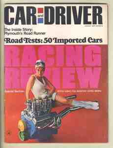 【c9247】68.1 CARandDRIVER／全50輸入車ロードテスト、プリマス ロードランナー、1967年のモーターレーシング、...