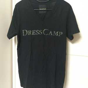 送料無料 DRESSCAMP ドレスキャンプ 総スワロフスキー Vネック 半袖Tシャツ 50 ロイヤルフラッシュ 別注 スワロ ラインストーン