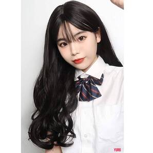 カール ロングウィッグ フルウィッグ かつら リアルI型人工頭皮 耐熱ファイバー 通気性 快適 自然 普段使い イベント ナチュラルブラック