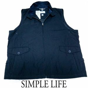 ☆☆ SL70/2L 新品!秋冬 シンプルライフ ベルスプリット フィールドベスト SIMPLE LIFE 大きいサイズ キングサイズ