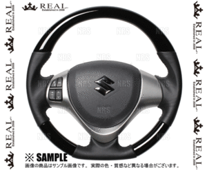 REAL レアル オリジナル (ピアノブラック/ブラックステッチ)　スペーシア/カスタム　MK32S/MK42S　2013/3～2017/12 (MR31-PBW-BK