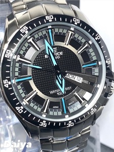新品 CASIO カシオ 正規品 EDIFICE エディフィス 多機能腕時計 アナログ腕時計 クオーツ ブルー ブラック カレンダー メンズ EF-130D-1A2