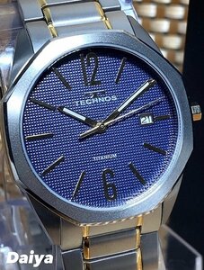 新品 TECHNOS テクノス 腕時計 正規品 チタン アナログ腕時計 3気圧防水 クオーツ カレンダー シルバー メンズ カジュアル プレゼント