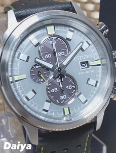 新品 シチズン CITIZEN 正規品 腕時計 エコ・ドライブ eco-drive 電池交換不要 アナログ腕時計 クロノグラフ レザーベルト カレンダー 防水