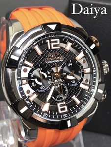 新品 TECHNOS テクノス 正規品 オレンジ 腕時計 ラバーベルト クロノグラフ クォーツ アナログ腕時計 多機能腕時計 防水 メンズ 10気圧防水