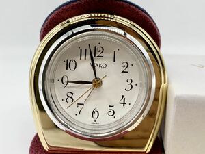 【一円スタート】WAKO 銀座 和光 QP970L 置き時計 小型時計 目覚まし時計 ケース 箱付き 動作未確認