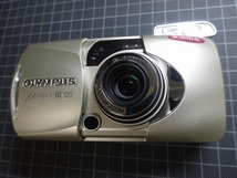 ☆動作正常☆ OLYMPUS ミュー μ [mju:] III 120 オリンパス コンパクト フィルム カメラ シルバー ED LENS MULTI AF ZOOM 38-120mm_画像4