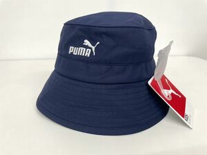 新品■PUMA プーマ キッズ バケットハット ネイビー 熱中症対策 子供用 帽子 UV50 ネックガード 