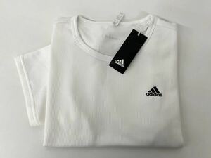  new goods #adidas Adidas lady's short sleeves shirt T-shirt OT waffle white GQ0612 167-173cm