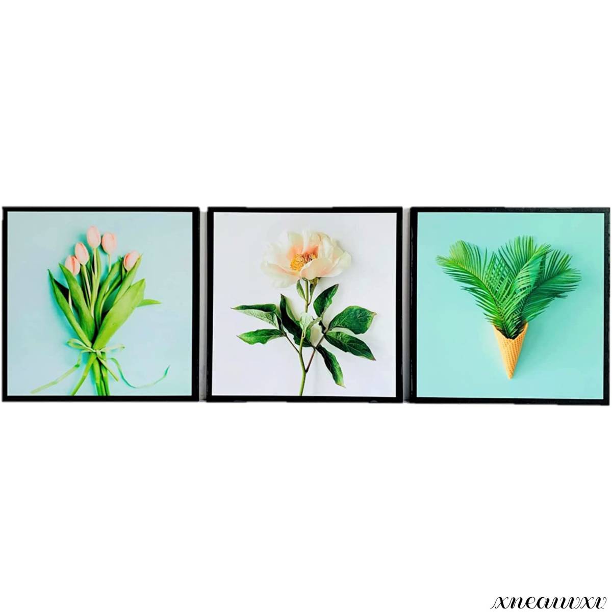 おしゃれな 3枚アートパネル 花 植物 インテリア 壁掛け 部屋飾り 自然 フラワー キャンバス 絵画 おしゃれ ウォール アート 芸術 カラフル, 美術品, 絵画, グラフィック