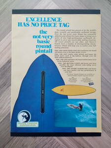 ★Shaun Tomson Surfboards USA広告/希少1970年代/ 簡単！入れるだけ額装セット ショーン トムソン ポスター風デザイン A4サイズ 送料230円