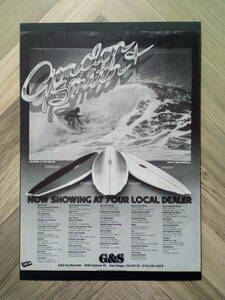 ★Gordon & Smith Surfboards USA広告/希少1970年代/ 簡単！入れるだけ額装セット ゴードン＆スミス ポスター風デザイン A4 送料230円