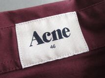 Acne プルオーバー 半袖 コットン シャツ アクネ トルコ製 46 S相当 ショートスリーブ レギュラーカラー ボルドー ワイン 綿 セオリー_画像5