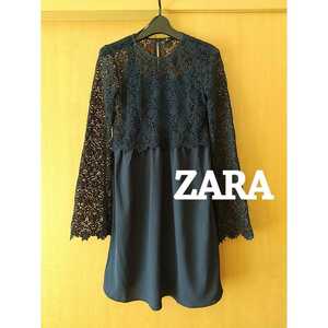 即決♪ZARA★ネイビーレースワンピース