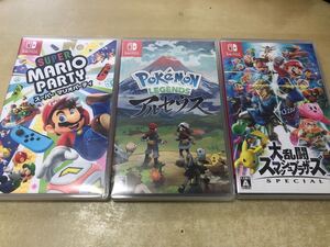 Nintendo Switchソフト3本セット スーパーマリオパーティ+ポケモン アルセウス+大乱闘スマッシュブラザーズスペシャル