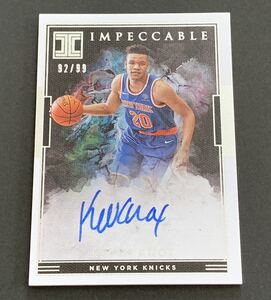 2018-19 Panini Impeccable Kevin Knox Auto /99 No.IR-KNX RC Rookie Knicks NBA ケビンノックス　サイン　ルーキー　99枚限定　ニックス