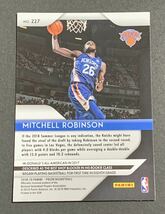 2018-19 Panini Prizm Mitchell Robinson No.227 RC Rookie Knicks NBA ミッチェルロビンソン　ルーキー　ニックス_画像2