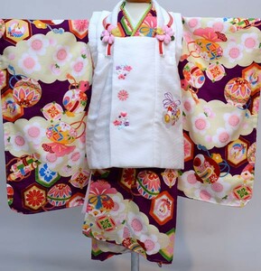  "Семь, пять, три" три лет женщина . кимоно hifu предмет полный комплект сделано в Японии тип часть .. полиэстер 3 лет 3 лет три лет девочка праздничная одежда новый товар ( АО ) дешево рисовое поле магазин NO29920