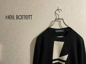 ◯ NEIL BARRETT サンダーボルト ロゴ ニット / ニールバレット セーター ブラック 黒 XS Ladies #Sirchive