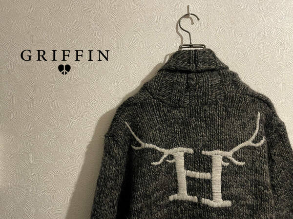 ◯ GRIFFIN HARTLAND バックロゴ ショールカラー カーディガン / グリフィンハートランド ブラウン M Mens #Sirchive