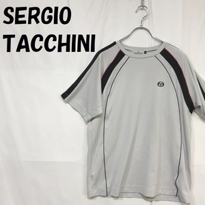 【人気】SERGIO TACCHINI / セルジオ・タッキーニ 半袖 Tシャツ スポーツウェア ロゴマーク ライトグレー/ブラック サイズM/S4682