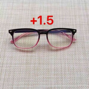 【新品】老眼鏡+1.5 ブルーライトカット リーディンググラス グラデーションカラー(黑赤）Reading glass