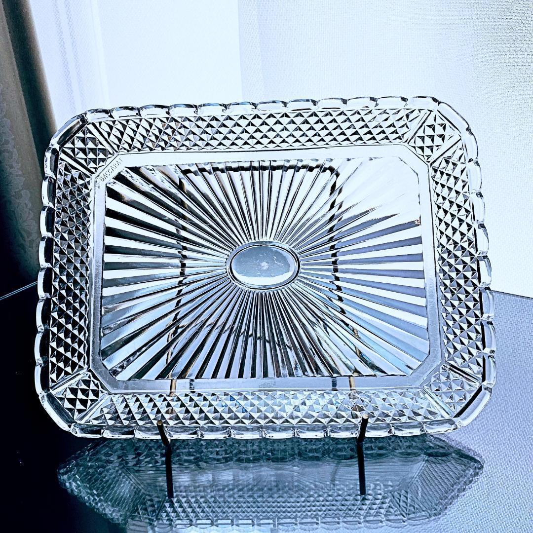 宅配便配送 Baccarat バカラ/※19世紀 刻印有 鱗 ウロコトレー 1.6kg
