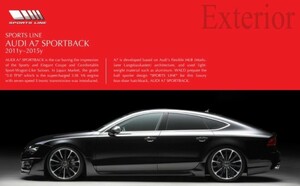 【WALD-SportsLine】 AUDI A7 4GC SportBack 2011y~2015y サイドステップ スポーツバック サイドスポイラー サイドスカート アウディ