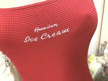 ●レディス水着 ９M●BEACH DREAM／Hawaiian Ice Cream◆日本製*ワッフル地＊ワンピース水着：赤_画像2