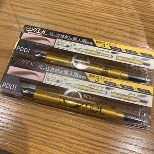 新品 サナ エクセル パウダー&ペンシルアイブロウ PD01 ナチュラルブラウン ノエビア 眉墨 ブラウン 2本セット 2個セット