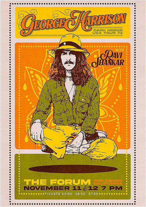ポスター★ジョージ・ハリソン(George Harrison)1974 アメリカツアー★ビートルズ/Beatles/Dark Horse