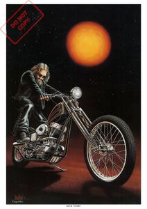 ポスター★David Mann×Easyriders 023『Kick Start』★チョッパー/ナックル/パンヘッド/ショベル/ヘルズエンジェルス/Hell's Angels