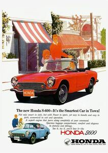 ポスター★1966 ホンダ S600 クーペ☆カナダ版　広告ポスター★S6/エスロク/S8/エスハチ