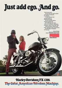 ポスター★1973 ハーレーダビッドソン FX-1200 広告ポスター☆Harley-Davidson/HD/AMF/ショベルヘッド