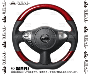 REAL レアル オリジナル (レッドカーボン/レッド×ブラックユーロステッチ)　フェアレディZ　Z34/HZ34　2008/12～ (NSB-RDC-RD