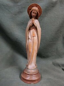 A0105 アンリ ANRI 木彫 聖母像 約18cm高 イタリア彫刻
