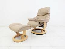 ■EKORNES エコーネス■ストレスレスチェア レノ Mサイズ■443,300円■サンド オーク■オットマン付き■リクライニング シングルソファ■_画像1