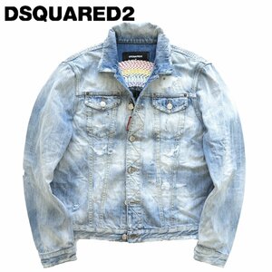 20◆新品◆ディースクエアード2◆極上 DSQUARED2 Rainbow 刺繍 味 デニムジャケット 46◆DSQUARED2 Dan Denim Jacket Safari掲載 Ｇジャン