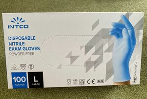 ニトリル手袋　L パウダーフリー食品衛生法規格　ニトリルグローブ　感染対策　使い捨て　2箱　