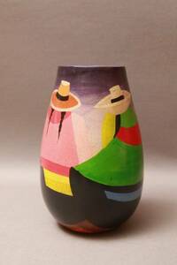 昭和レトロ/花瓶/エクアドル/陶器/INTI RAYMI/QUITO/Ecuador/60~70年代/オブジェ /インテリア/ヴィンテージ/デザイン/インカ