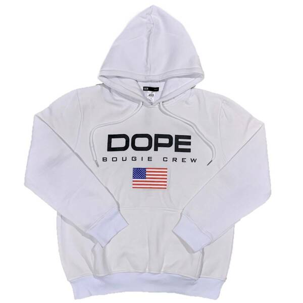 DOPE ドープ DOPE USAロゴ プルオーバーパーカー（ホワイト）(L)【並行輸入品】