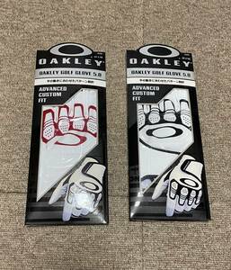 新品◇OAKLEY オークリー ◇Oakley Golf Glove 5.0　ゴルフ グローブ 左手用 2点◇23㎝◇RED LIGHT / WHITE